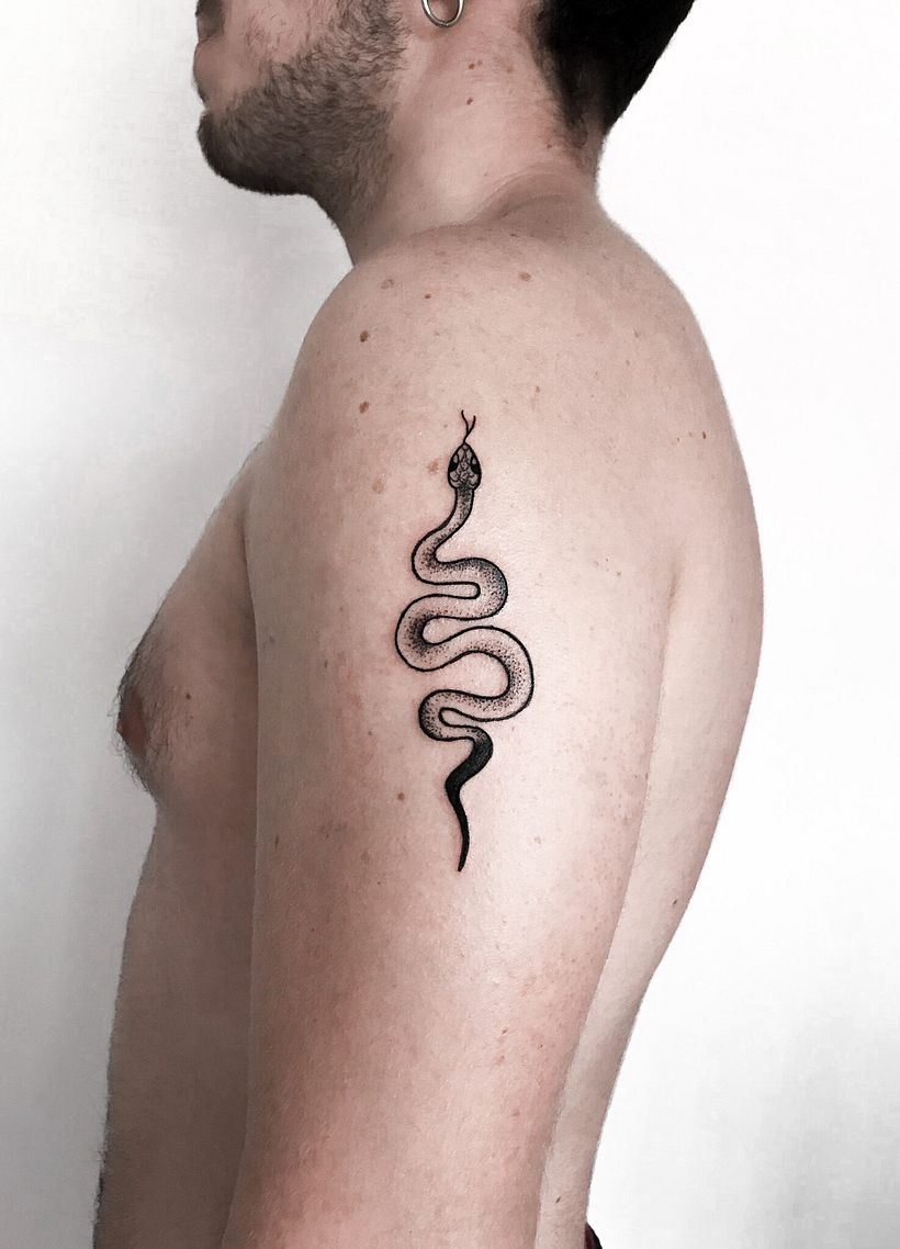 Tatuaje de una serpiente a mi amigo. 