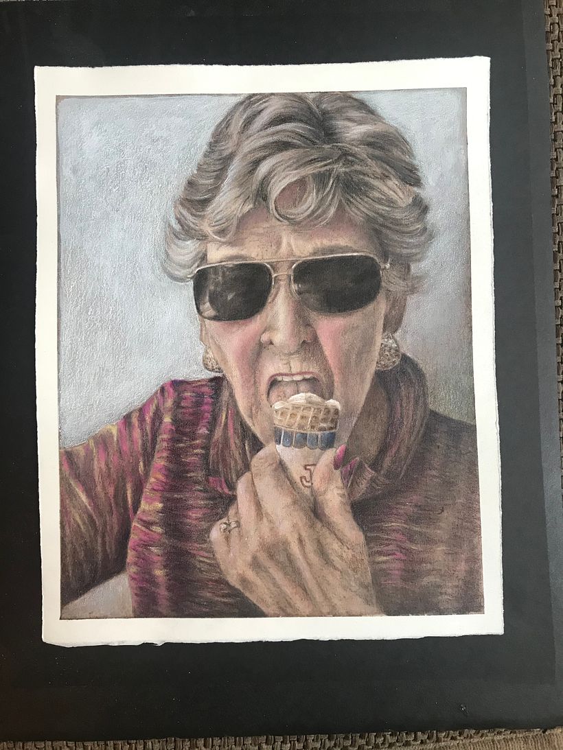 This is a portrait of my Mother. I used watercolors and colored pencils. 0