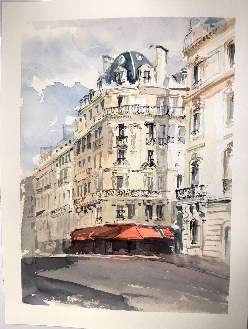 Mi Proyecto del curso: Dibujo arquitectónico con acuarela y tinta 1