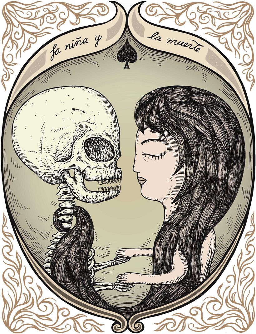 The girl and death.