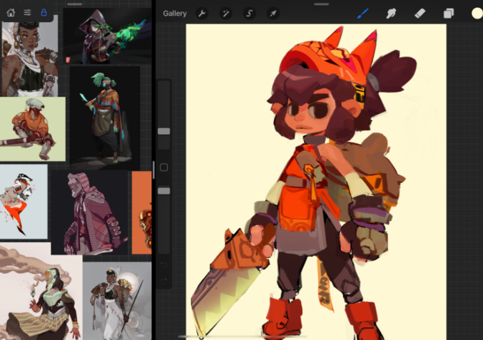 Visualización de sesión de Procreate y Vizref