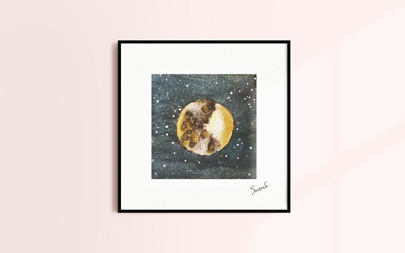 Moon | Watercolour, marker & ink | 2020 