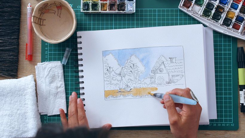 Tutorial Ilustração: técnica para colorir com aquarela 9