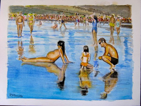 "Familia", Playa de las Canteras, Las Palmas de Gran Canaria - @pvil