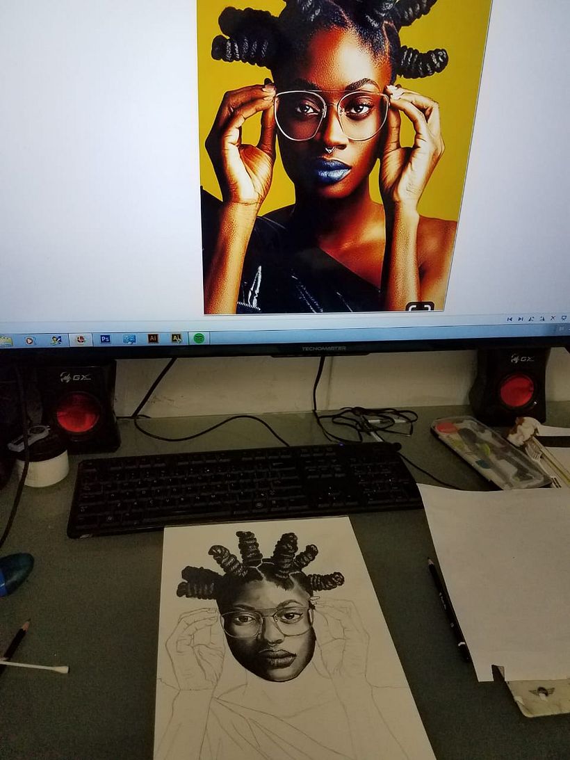 Mi Proyecto del curso: Retrato realista con lápiz de grafito 5