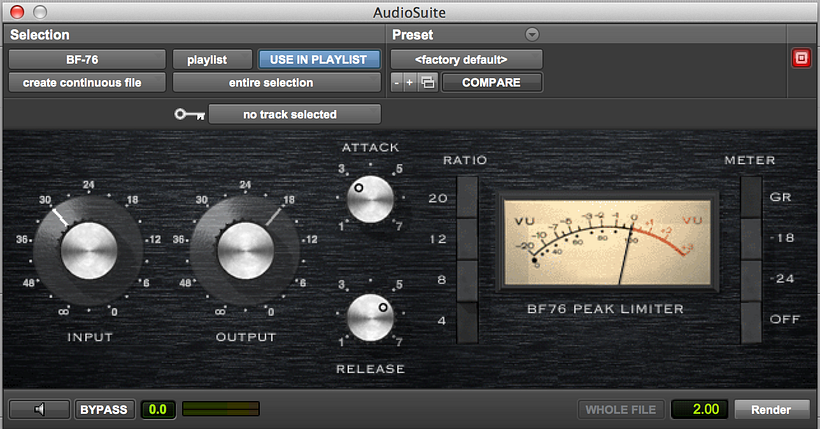 Vista de Boom Factory en Pro Tools