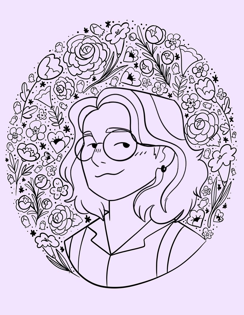 Meu projeto do curso: Retrato ilustrado com elementos botânicos 0
