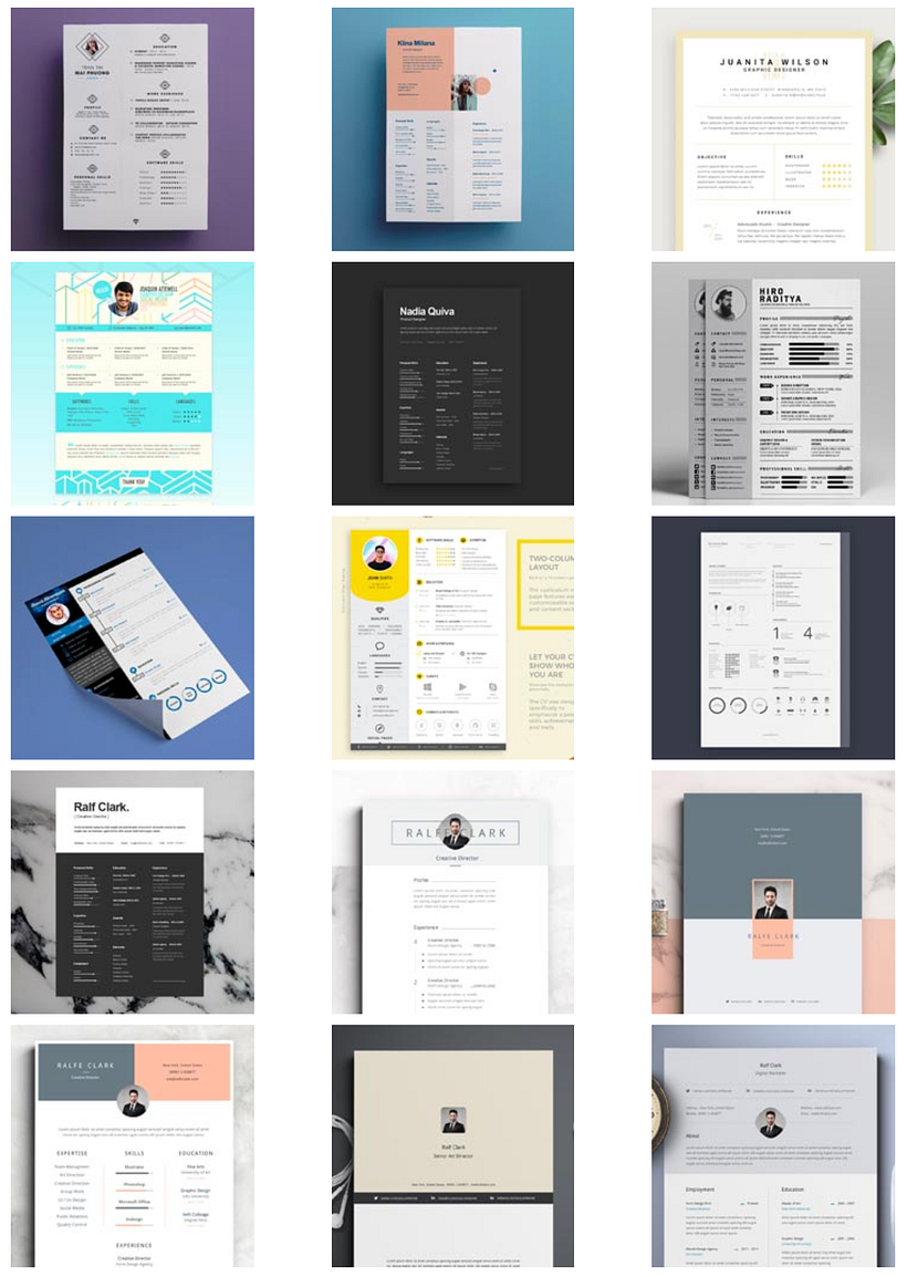 120 Plantillas Gratis de Hoja de Vida/CV: InDesign, Photoshop & Illustrator 1