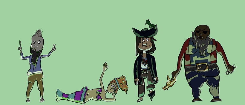 50's-60's (Cubism cartoon) Los piratas