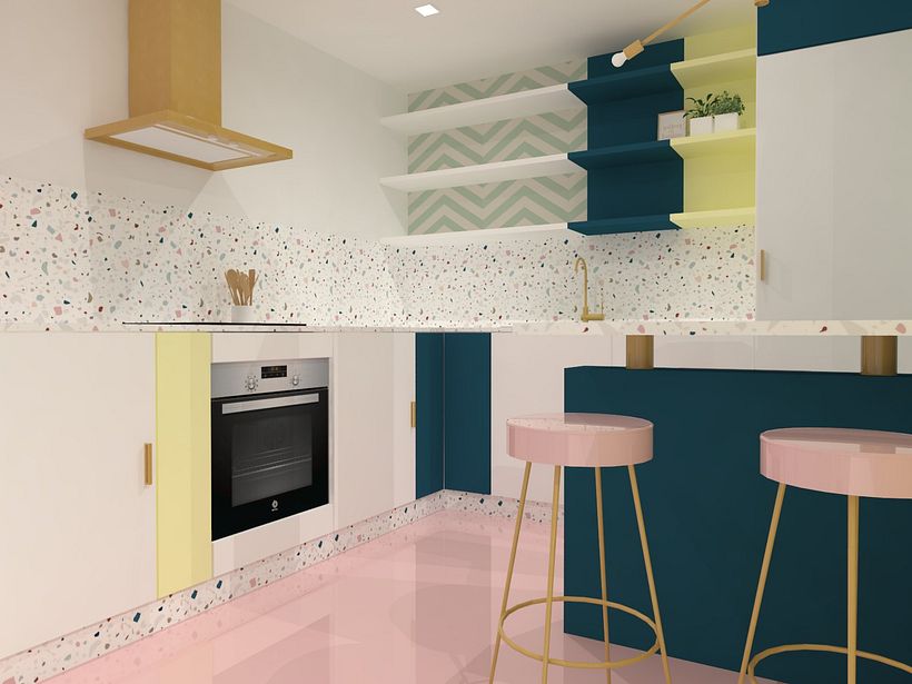 Predominan la combinación atrevida de colores y elementos geométricos