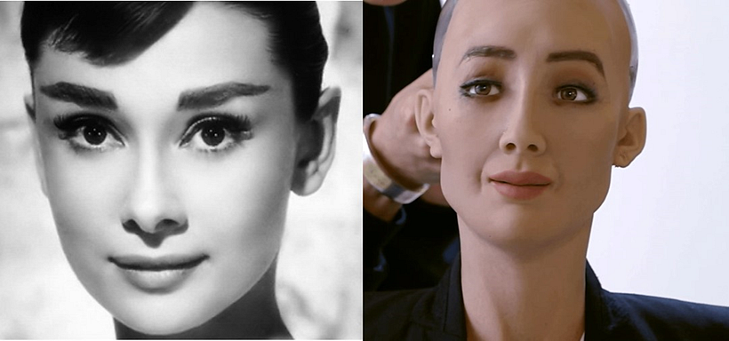 Según David Hanson, su creador, las facciones de Sophia están inspiradas en el rostro de Audrey Hepburn