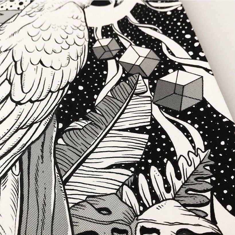 Tinta e serigrafia sobre o Álbum de Aquarelas Moleskine