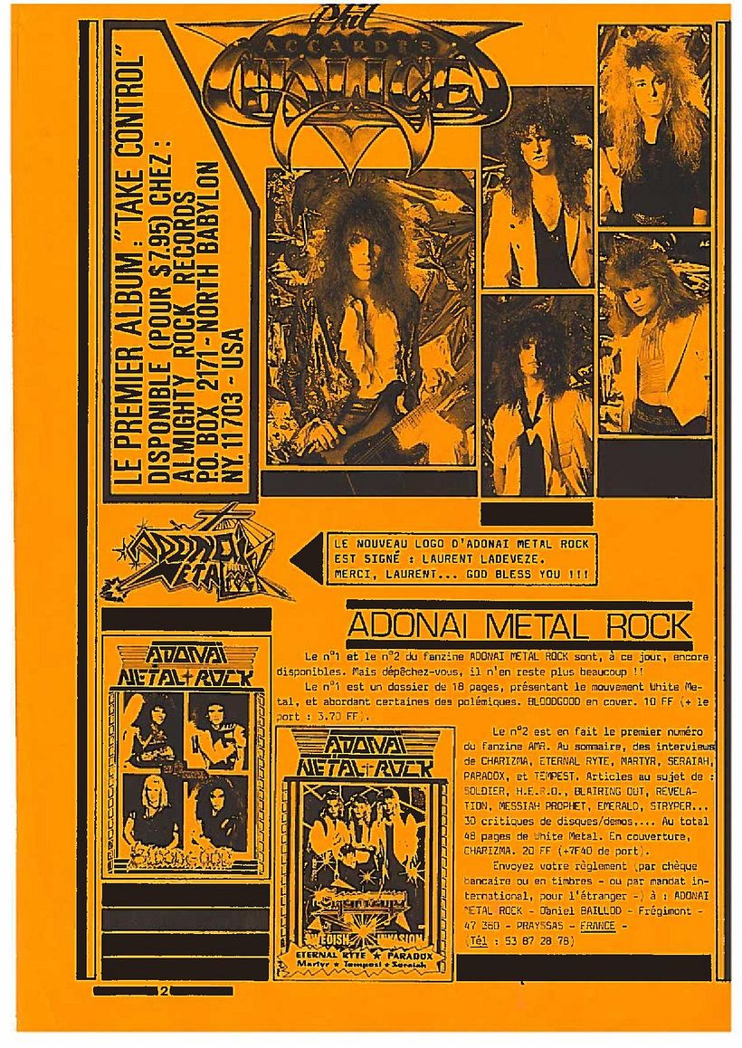 Adonai Metal Rock Fanzine from 1989