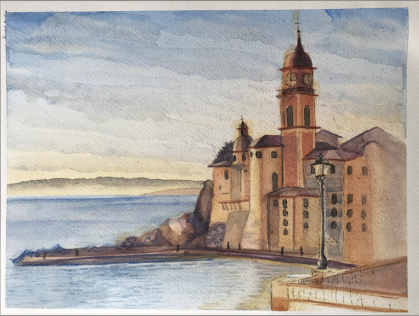 Mi Proyecto del curso: Dibujo arquitectónico con acuarela y tinta -1