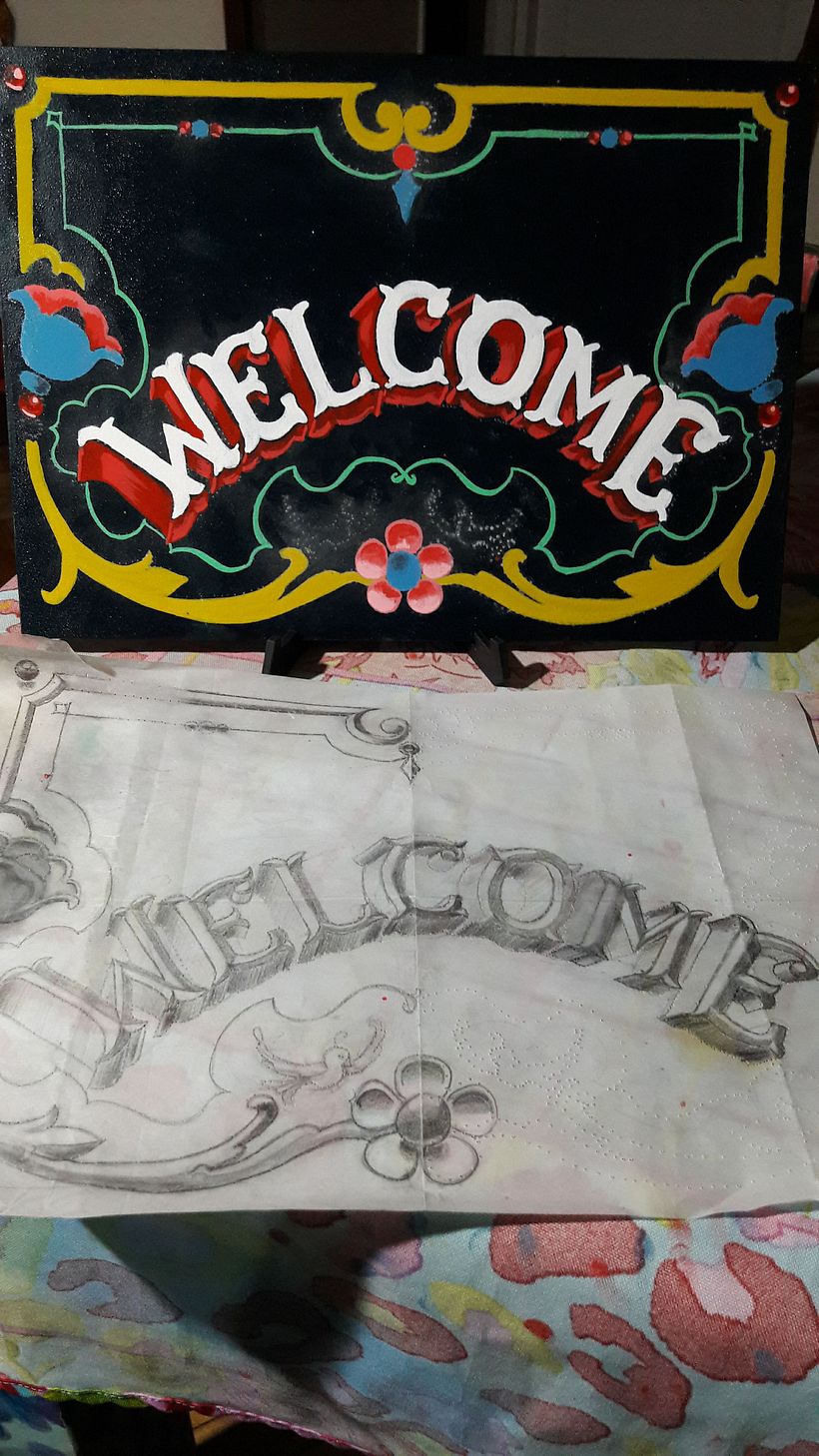 Letras y mas detalles de color, siempre a mano el boceto para ver sombras y brillos!