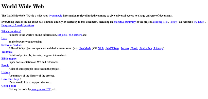 World Wide Web Project, 1992