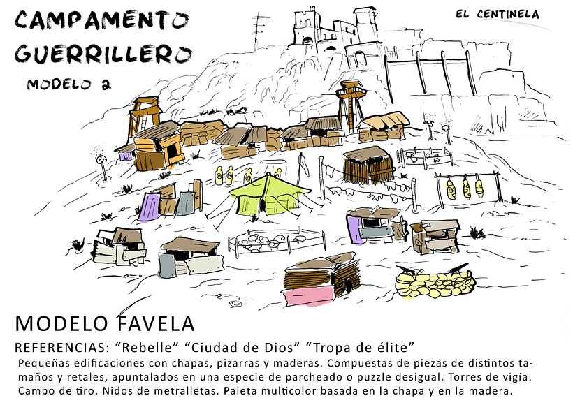 Modelo II del campamento. Localización principal.