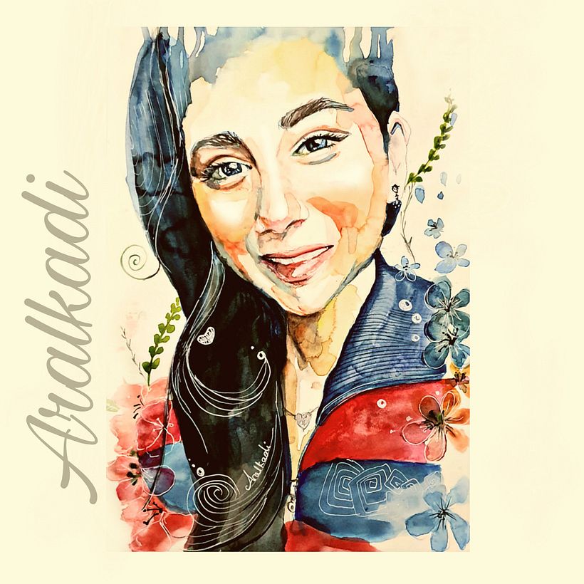 رسم بورتريهات بالألوان المائية 1