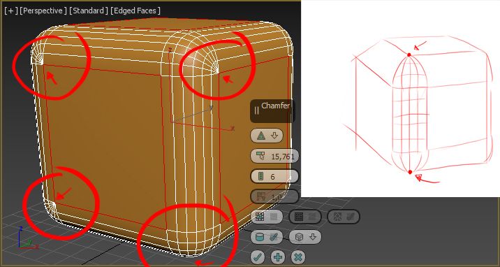 Duda con chamfer en 3dsmax 1