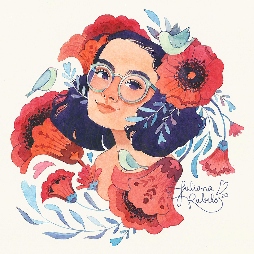 e assim ficou o resultado final, colorido com aquarela! :~) ♥