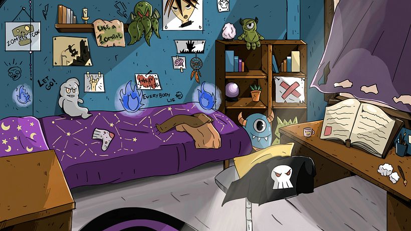 Diseño de personaje y entorno para Teen Z Channel 0