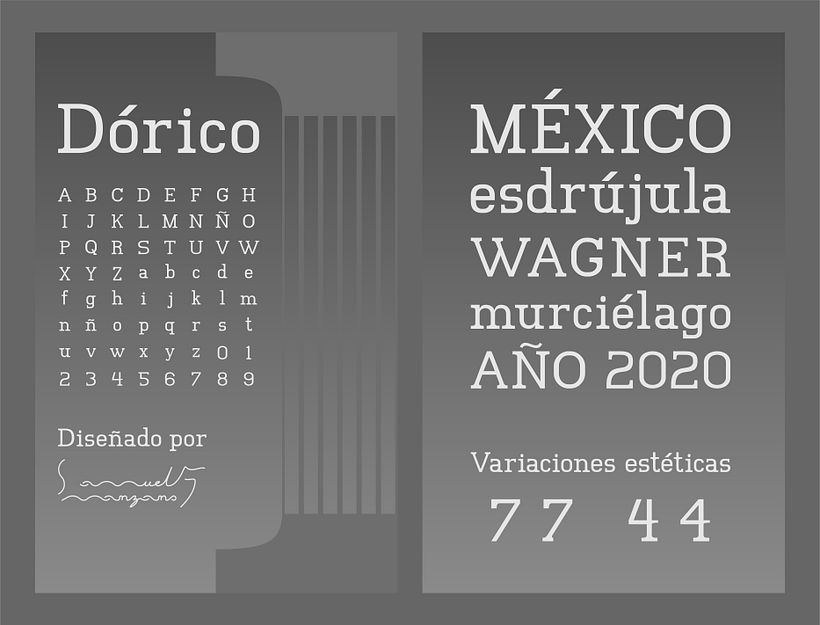 Mi Proyecto del curso: Principios básicos del diseño tipográfico. Tipografía: Dórico -1