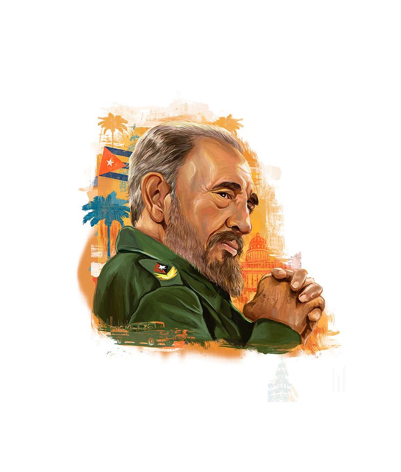 Fidel Castro Infographic - Ilustración tradicional