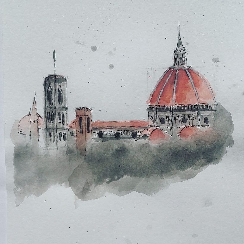 Arquitectura con acuarelas 1