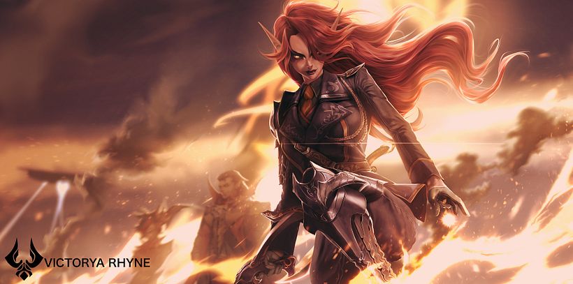 Ilustración de Personajes: Oficial Élfica 1