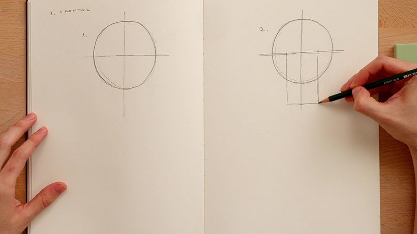 Face straight on (step 2)
