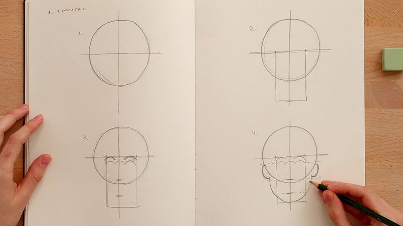 Face straight on (step 4)