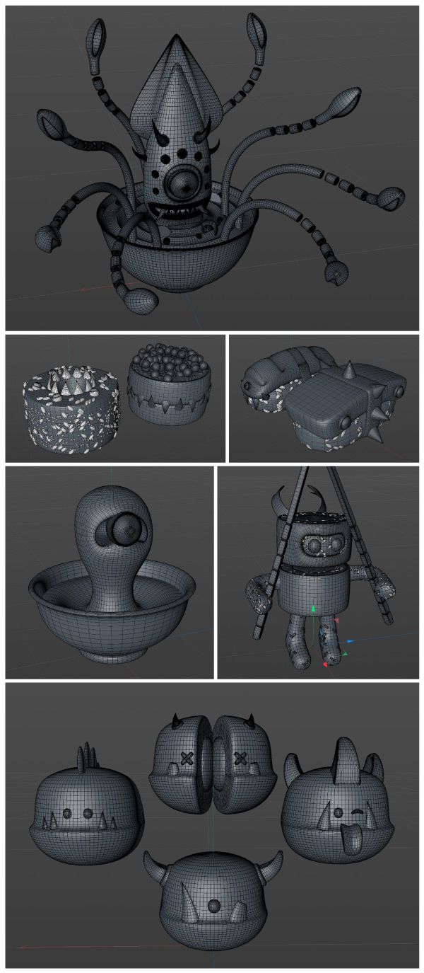 Cinema 4D'de parçaların modellenmesi.