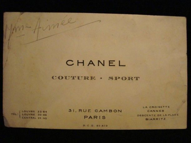 Chanel, business card