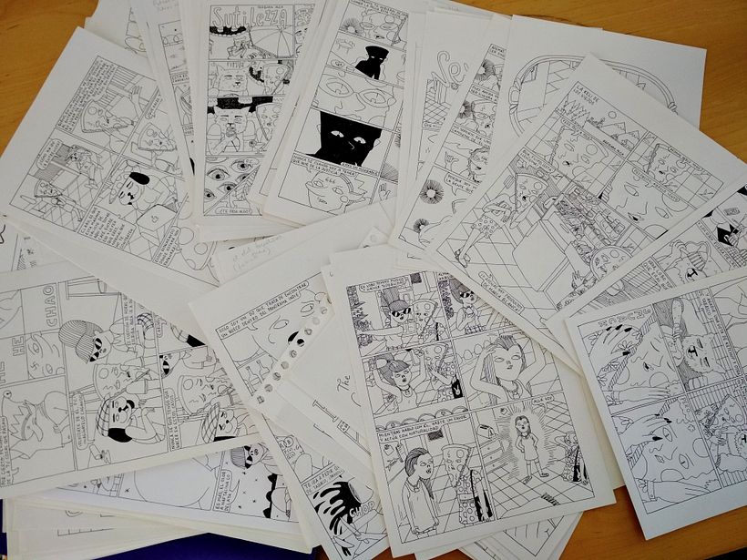 La prueba de que sí efectivamente dibujé a mano las 120 páginas (más las descartadas) de la novela. 