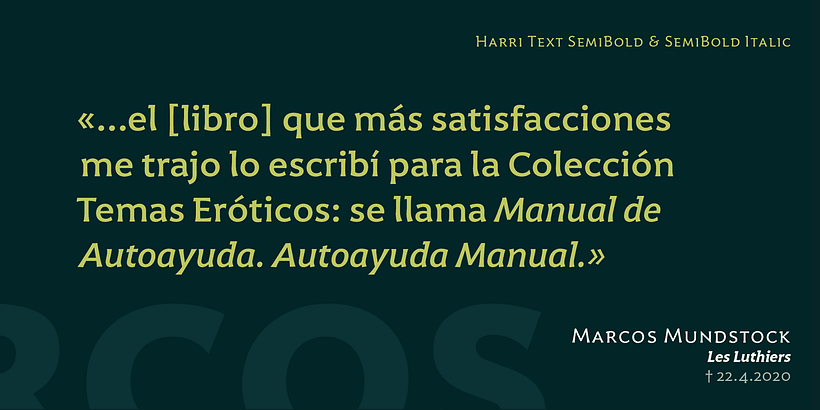 Tipografía Harri Text 9