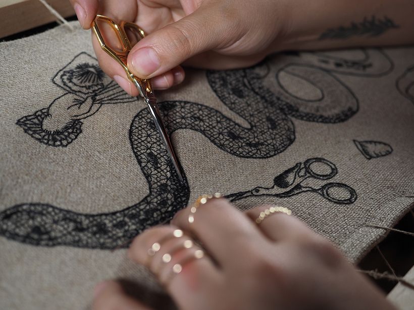 Gimena Romero uses blackwork to create these intricate designs