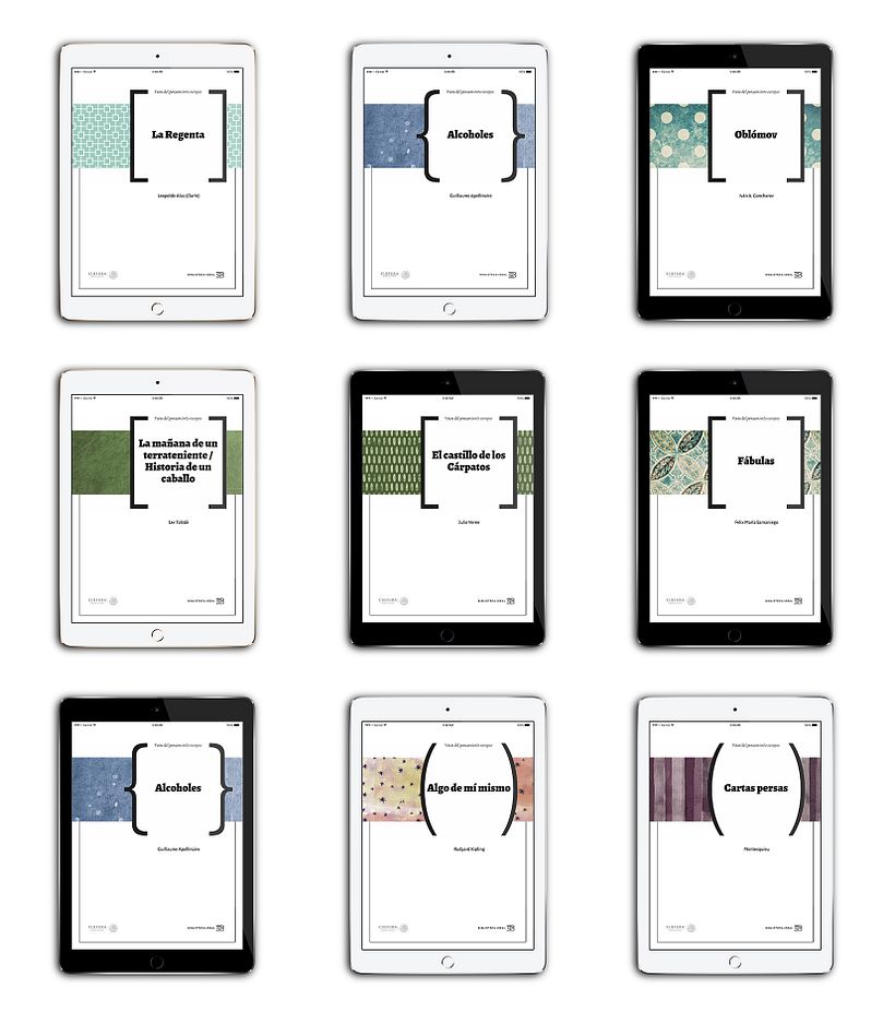 Capas geradas automaticamente utilizando o fluxo projetado para a coleção.