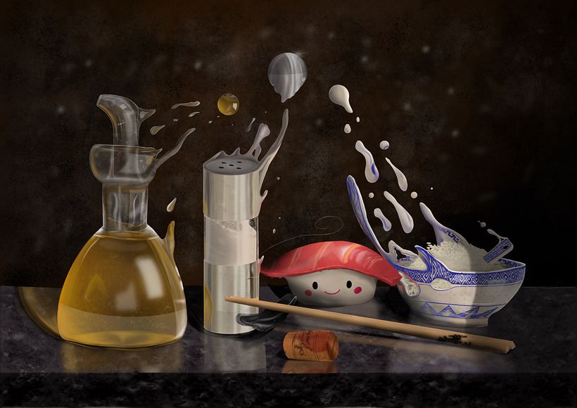 Raro bodegón y corcho