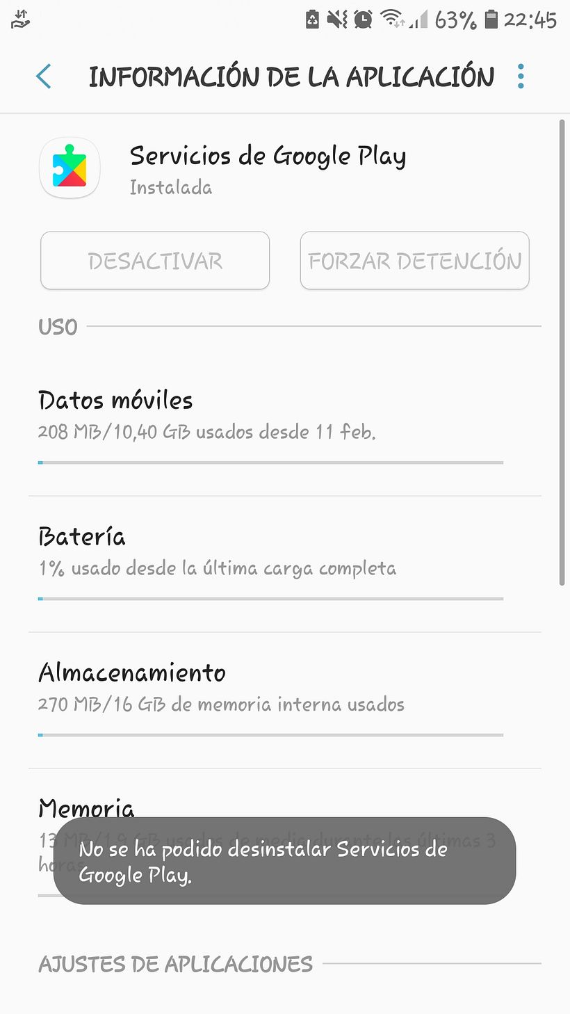 Servicios de google play se ha detenido  1