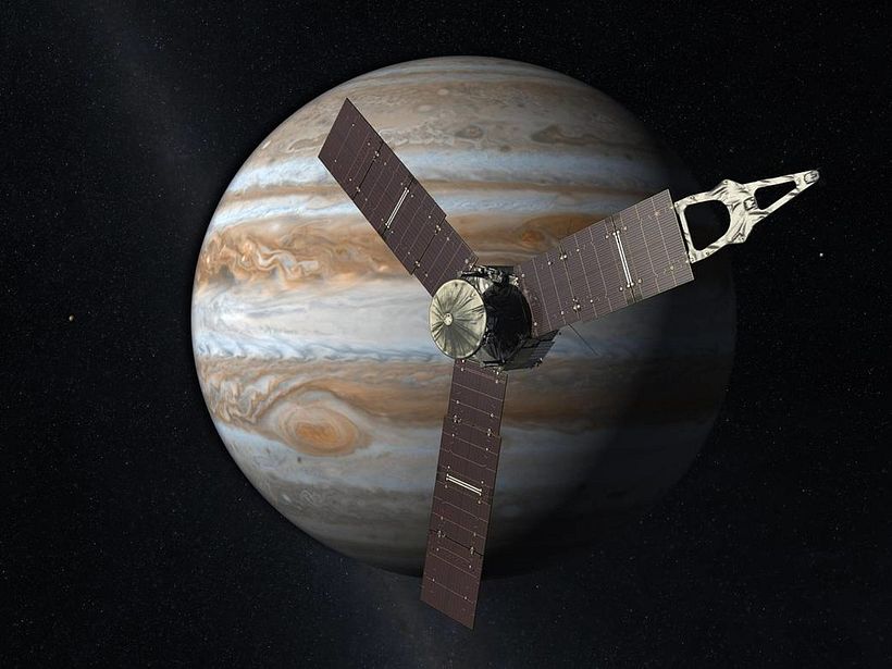 Artistic image of the view of Juno orbiting Jupiter (NASA / JPL, 2011)
