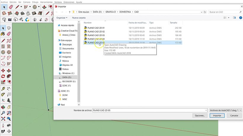 SketchUp Tutorial: How to Import a CAD File to SketchUp 4