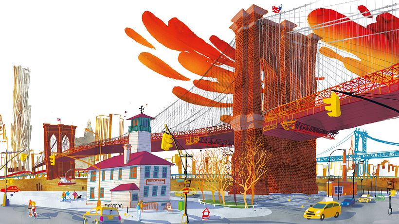 The Brooklyn Bridge, from my illustrated book " I am New York", Moleskine.