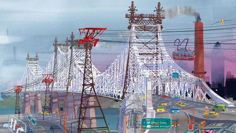 Queensboro Bridge, from my illustrated book " I am New York", Moleskine