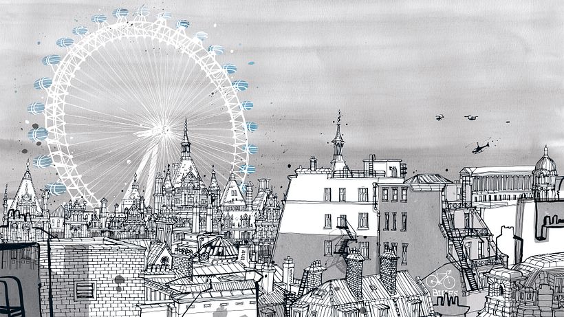 The London Eye, from my illustrated book " I am London", Moleskine