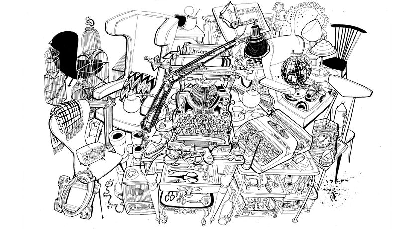 Flea Markets in Milan, from my illustrated book " I am Milan", Moleskine