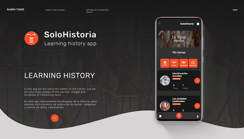 He diseñado una aplicación con Sketch para aprender historia llamada SoloHistoria -1