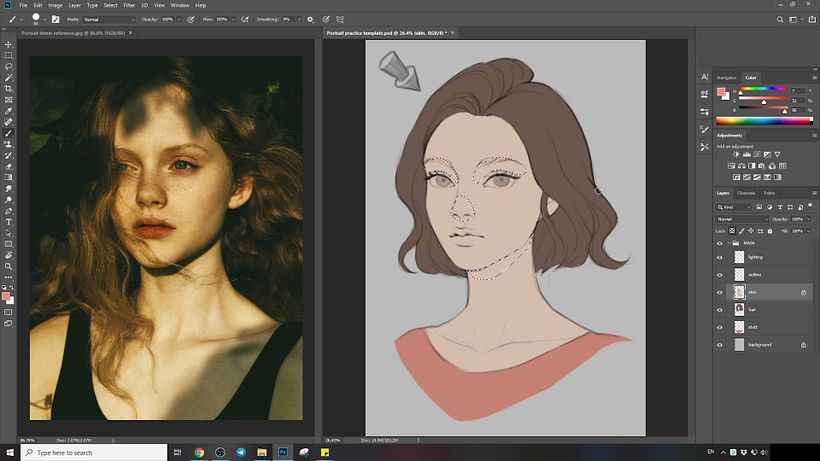 Tutorial Photoshop: agregar sombras y luces a un retrato 7