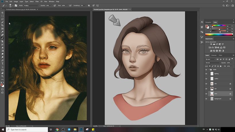 Tutorial Photoshop: agregar sombras y luces a un retrato 16