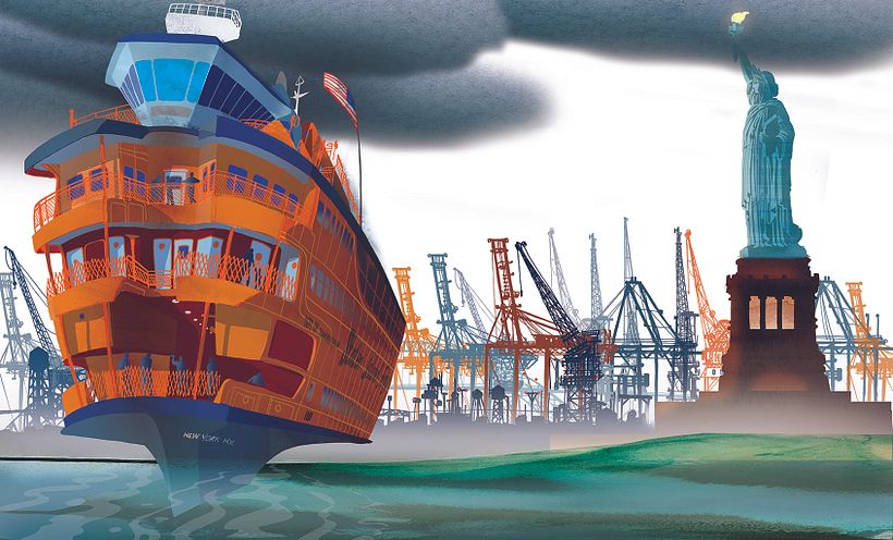 Staten Island Ferry, from my illustrated book " I am New York", Moleskine