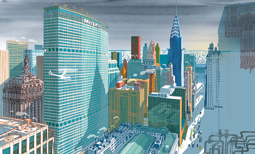 Met Life, from my illustrated book " I am New York", Moleskine